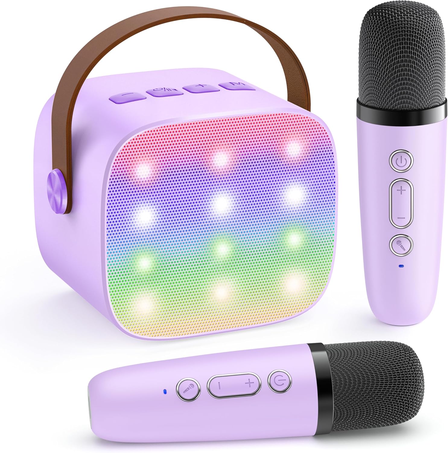 Karaoke Machine for Kids, Portable Mini Speaker with 2 Wireless Microphones, TOP Kids Gifts for Girls Ages 3, 4, 5, 6, 7, 8, 9, 10, 11, 12 +Years Old, 4-12th Christmas Birthday Toy Party (Purple)